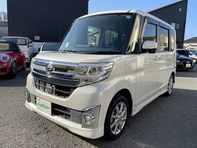 ダイハツ タント カスタム X 和歌山県 2015(平27)年 8.8万km パールホワイトⅢ 社外ナビ/（FM/AM/ワンセグTV）/ワンオーナー/左パワースライドドア/ETC/AAC/オートミラー/横滑り防止装置/後席サンシェード/オートライト/保証書/取扱説明書