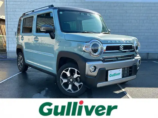 スズキ ハスラー Jスタイル ターボ 静岡県 2021(令3)年 1.3万km オフブルーメタリック/ガンメタリック2トーンルーフ 9インチメーカーナビ/・フルセグTV/・Bluetooth接続/・DVD再生/・USB入力端子/・AppleCarPlay/・AndroidAuto/全方位カメラ/SUZUKI Safety Support/・デュアルカメラブレーキサポート/・後退時ブレーキサポート/・誤発進抑制機能/・後方誤発進抑制機能/・車線逸脱抑制機能/・車線逸脱警報機能/・ふらつき警報機能/・標識認識機能/・ACC（アダプティブクルーズコントロール）/・先行車発進お知らせ機能/プッシュスタート/スマートキー/スペアキー×１/前席シートヒーター/オートエアコン（ナノイーX搭載）/ビルトインETC2.0/3カメラドラレコ（前・後・車内）/純正フロアマット/純正15インチアルミホイール/LEDオートライト・オートハイビーム/取扱説明書/保証書