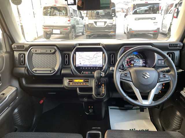 スズキ ハスラー Jスタイル ターボ 福島県 2021(令3)年 1.3万km オフブルーメタリック/ガンメタリック2トーンルーフ 9インチメーカーナビ/・フルセグTV/・Bluetooth接続/・DVD再生/・USB入力端子/・AppleCarPlay/・AndroidAuto/全方位カメラ/SUZUKI Safety Support/・デュアルカメラブレーキサポート/・後退時ブレーキサポート/・誤発進抑制機能/・後方誤発進抑制機能/・車線逸脱抑制機能/・車線逸脱警報機能/・ふらつき警報機能/・標識認識機能/・ACC（アダプティブクルーズコントロール）/・先行車発進お知らせ機能/プッシュスタート/スマートキー/スペアキー×１/前席シートヒーター/オートエアコン（ナノイーX搭載）/ビルトインETC2.0/3カメラドラレコ（前・後・車内）/純正フロアマット/純正15インチアルミホイール/LEDオートライト・オートハイビーム/取扱説明書/保証書