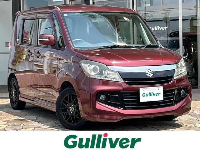 スズキ ソリオ バンディット 静岡県 2012(平24)年 9.7万km クラッシーレッドパール 社外ナビ  /（Bluetooth／CD／DVD／フルセグTV）  /両側電動スライドドア  /ビルトインETC  /LEDヘッドライト  /オートライト  /盗難防止装置 /社外アルミホイール  /社外フロアマット/パワーステアリング /パワーウィンドウ  /プッシュスタート  /スマートキー
