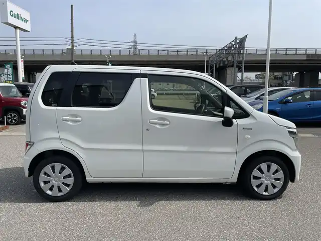 スズキ ワゴンＲ HYBRID FX 石川県 2018(平30)年 2.1万km ピュアホワイトP キーレス/純正オーディオ/電動ミラー/ベンチシート/純正ホイール/ABS/Wエアバッグ/保証書