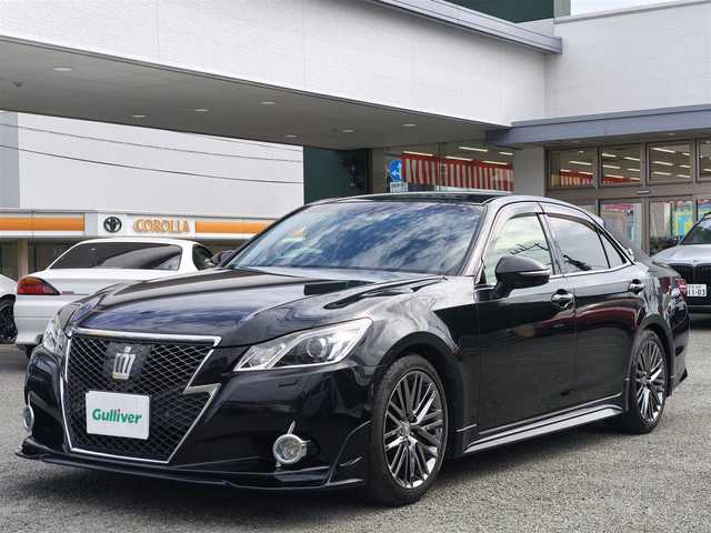 トヨタ クラウン アスリート G 熊本県 2013(平25)年 12.7万km プレシャスブラックパール 社外エアロ/柿本改マフラー/純正HDDナビ/【フルセグテレビ/Bluetooth/CD/DVD】/バックカメラ/プリクラッシュセーフティ/クリアランスソナー/レーダークルーズコントロール/レザーシート/前席パワーシート/運転席メモリシート/D/Nシートヒーター/D/Nシートクーラー/ステアリングスイッチ/パドルシフト/前後ドライブレコーダー/純正18インチAW/積み込みWORKアルミホイール4本/サマータイヤ3分山/(235-35-20・275-30-20)/プッシュスタート/スマートキー