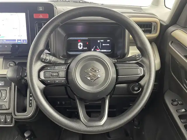 スズキ スペーシア HYBRID X 大分県 2024(令6)年 1万km 黄 純正ナビ/（フルセグ/Bluetooth/carplay)/衝突軽減ブレーキ/レーンアシスト/オートハイビーム/前席シートヒーター/前方ドライブレコーダー/両側パワースライドドア/全方位カメラ/ステアリングスイッチ/電動格納ミラー/オートライト