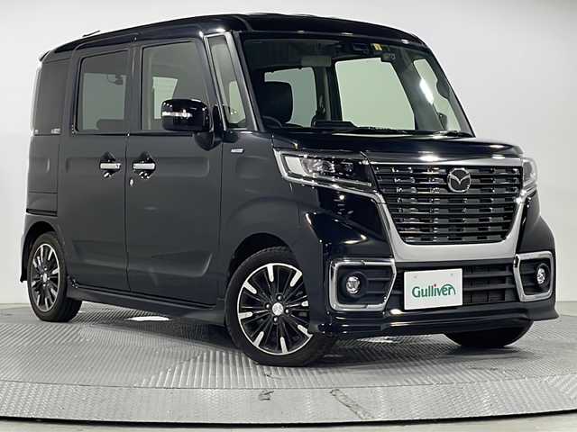 マツダ フレアワゴン カスタムスタイル ハイブリッド XS 広島県 2020(令2)年 4.8万km ブルーイッシュブラックパール3 両側電動スライドドア/シートヒーター/衝突軽減ブレーキ/レーンキープアシスト/オートハイビーム/コーナーセンサー/ハーフレザーシート/ETC/ドラレコ/LEDヘッドライト