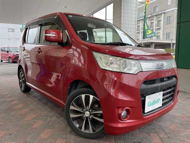 スズキ ワゴンＲ スティングレー T 静岡県 2012(平24)年 6.8万km フェニックスレッドパール 社外メモリナビ・フルセグTV/DVD/CD/USB/SD/ステアリングリモコン/コムテックドライブレコーダー(ZDR-022)/純正エアロ/純正15インチアルミホイル/パドルシフト/革巻きステアリング/オートライト/フォグライト/アイドリングストップ/HIDライト/スマートキー2個/プッシュスタート/純正フロアマット/取扱説明書/新車時保証書