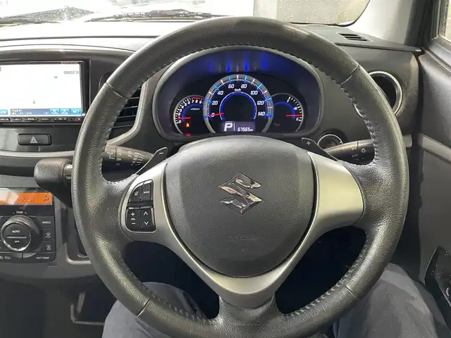 スズキ ワゴンＲ スティングレー T 静岡県 2012(平24)年 6.8万km フェニックスレッドパール 社外メモリナビ・フルセグTV/DVD/CD/USB/SD/ステアリングリモコン/コムテックドライブレコーダー(ZDR-022)/純正エアロ/純正15インチアルミホイル/パドルシフト/革巻きステアリング/オートライト/フォグライト/アイドリングストップ/HIDライト/スマートキー2個/プッシュスタート/純正フロアマット/取扱説明書/新車時保証書