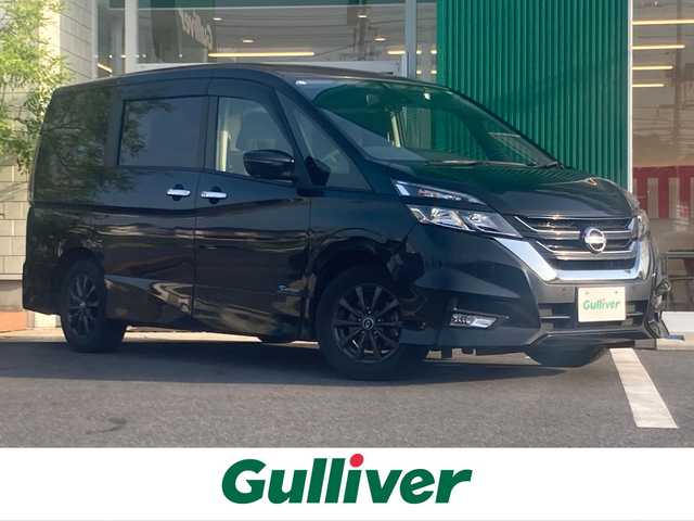 日産 セレナ ハイウェイスター 岡山県 2017(平29)年 6.6万km ダイヤモンドブラック 禁煙車/プロパイロット/・エマージェンシーブレーキ/・標識検知機能/・車線逸脱警報/・車線逸脱防止装置/・ふらつき警報/両側パワースライドドア /アラウンドビューモニター/パーキングアシスト/社外７インチナビ/・フルセグTV.Bluetooth.CD/DVD.SD/ETC2.0/フロアマット・ドアバイザー/保証書・取説/スマートキー/プッシュスタート/スペアキー