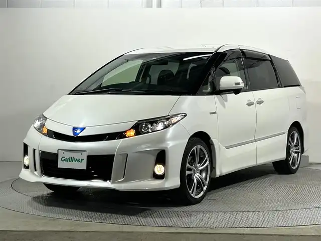 トヨタ エスティマ ハイブリッド アエラス プレミアムエディション 大阪府 2014(平26)年 4.7万km ホワイトパールクリスタルシャイン 純正ナビ(フルセグ/DVD再生/Bluetooth) バックカメラ ETC 両側パワースライドドア ハーフレザー パワーシート クルコン オートライト スマートキー ドラレコ 100V電源
