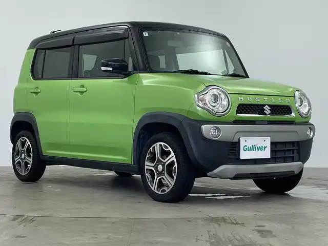スズキ ハスラー X 鹿児島県 2016(平28)年 3.5万km ポジティブグリーンメタリック/ブラック2トーン 社外8インチナビ/（AM/FM/CD/DVD/Bluetooth）/フルセグテレビ/バックカメラ/デュアルカメラブレーキサポート/レーンキープアシスト/ステアリングリモコン/シートヒーター/オートライト/ETC/スマートキー/オートエアコン/アイドリングストップ/フォグライト