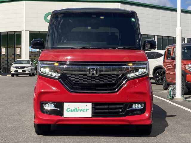 ホンダ Ｎ ＢＯＸ カスタム G L ターボ ホンダセンシング 佐賀県 2018(平30)年 4.8万km ミラノレッド Gathers8インチナビ/純正フリップダウンモニター/バックカメラ/ホンダセンシング/レーダークルーズコントロール/ビルトインETC/両側パワースライドドア/ハーフレザーシート/ステアリングリモコン/パドルシフト/スマートキー/プッシュスタート/LEDヘッドライト/フォグライト/シーケンシャルウィンカー/純正アルミホイール