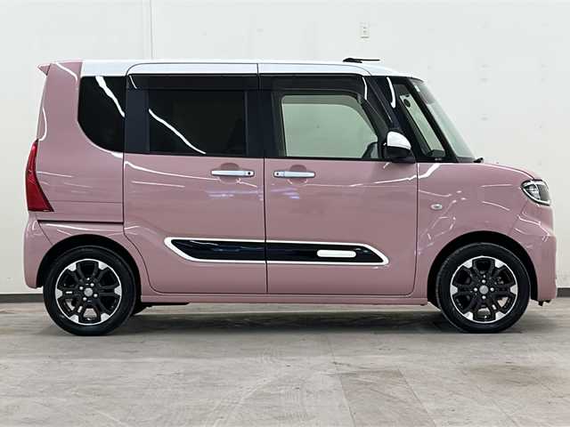 ダイハツ タント X ターボ 道央・札幌 2022(令4)年 9.2万km ホワイト / ブルーミングピンクメタリック /ワンオーナー//純正ＳＤナビ（ＣＤ，ＤＶＤ，ＢＴ）//フルセグＴＶ//両側パワースライドドア//前席ロングスライドシート//左席側オートステップ//レザー調シートカバー//前席シートヒーター//全方位カメラ//クルーズコントロール//衝突軽減ブレーキ//レーンキープアシスト//純正フロアマット//純正エンジンスターター//スマートキー//プッシュスタート//ドライブレコーダー（前方）//ビルトインETC