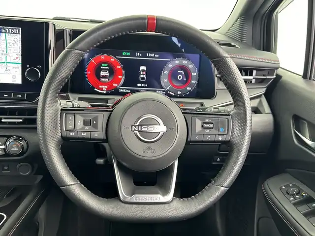 日産 オーラ ニスモ 愛知県 2023(令5)年 2.5万km ダークメタルグレー/スーパーブラック2トーン 純正メーカーナビ・フルセグＴＶ/アラウンドビューモニター/プロパイロット/インテリジェントルームミラー/シートヒーター/ハーフレザーシート/USBソケット/ETC2.0/コーナーセンサー/ドライブレコーダー前後/スマートキー/レーダークルーズコントロール/ブラインドスポットモニター/禁煙車
