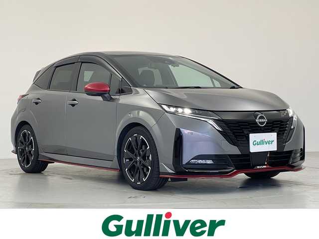 日産 オーラ ニスモ 愛知県 2023(令5)年 2.5万km ダークメタルグレー/スーパーブラック2トーン 純正メーカーナビ・フルセグＴＶ/アラウンドビューモニター/プロパイロット/インテリジェントルームミラー/シートヒーター/ハーフレザーシート/USBソケット/ETC2.0/コーナーセンサー/ドライブレコーダー前後/スマートキー/レーダークルーズコントロール/ブラインドスポットモニター/禁煙車