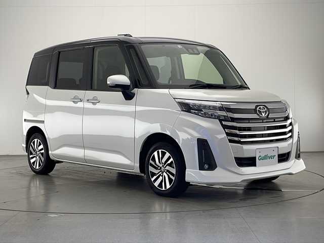 トヨタ ルーミー カスタムG 宮崎県 2022(令4)年 1.6万km ブラックマイカメタリック/パールホワイト2トーン 禁煙車/衝突被害軽減ブレーキ/純正9型ディスプレイオーディオナビTV/（AppleCarPlay/Bluetooth/FMAM/フルセグTV)/純正バックカメラ/純正LEDオートライト/純正LEDフォグ/純正14インチアルミ/純正フロアマット/両側電動スライドドア/アダプティブクルーズコントロール/レーンディパーチャーアラート/クリアランスソナー/電子パーキング/オートホールド/オートエアコン/オート電動格納ミラー/スマートキー/プッシュエンジンスタート/スペアキー/新車時保証書/取扱い説明書