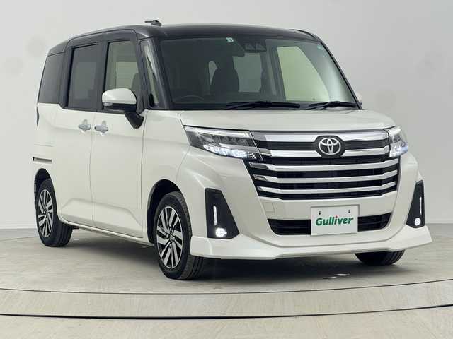 トヨタ ルーミー カスタムG 熊本県 2022(令4)年 1.6万km ブラックマイカメタリック/パールホワイト2トーン 禁煙車/衝突被害軽減ブレーキ/純正9型ディスプレイオーディオナビTV/（AppleCarPlay/Bluetooth/FMAM/フルセグTV)/純正バックカメラ/純正LEDオートライト/純正LEDフォグ/純正14インチアルミ/純正フロアマット/両側電動スライドドア/アダプティブクルーズコントロール/レーンディパーチャーアラート/クリアランスソナー/電子パーキング/オートホールド/オートエアコン/オート電動格納ミラー/スマートキー/プッシュエンジンスタート/スペアキー/新車時保証書/取扱い説明書