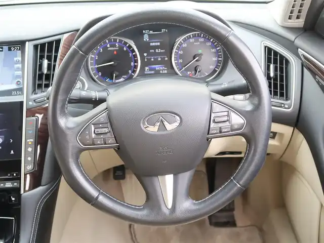 日産 スカイライン ハイブリッド 350GT Type P 石川県 2014(平26)年 9.5万km クリスタルホワイトパール プッシュスタート/ステアリングスイッチ/アクティブクルーズコントロール/Fパワーシート/Fシートヒーター/運転席メモリー機能付きシート/FRソナー/ビルトインETC/BOSEスピーカー/純正フロアマット/アラウンドビューモニター/ビークルダイナミクスコントロール/車両接近通報装置/ドアバイザー/ドライブモード/Fドライブレコーダー