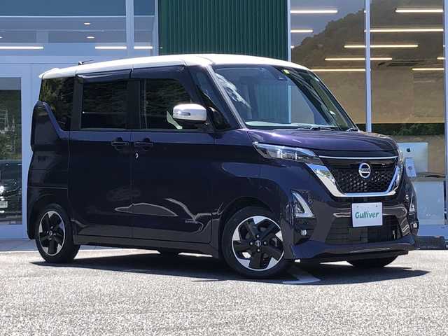 日産 ルークス HWS X プロパイロットED 愛媛県 2020(令2)年 3.4万km パープルⅡ 純正ナビ(MJ119D-W) /・CD/フルセグTV/・Bluetooth/SD/AUX /全方位モニター/・バックカメラ /両側パワースライドドア /・左側ハンズフリー /ETC /オートブレーキホールド /プロパイロット /衝突軽減ブレーキ /レーンキープアシスト/先行車発進お知らせ/標識認識機能/コーナーセンサー/ふらつき警報/LEDオートライト/・オートハイビーム /プッシュスタート/・スペアキー/取扱説明書/保証書