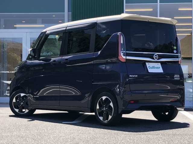 日産 ルークス HWS X プロパイロットED 愛媛県 2020(令2)年 3.4万km パープルⅡ 純正ナビ(MJ119D-W) /・CD/フルセグTV/・Bluetooth/SD/AUX /全方位モニター/・バックカメラ /両側パワースライドドア /・左側ハンズフリー /ETC /オートブレーキホールド /プロパイロット /衝突軽減ブレーキ /レーンキープアシスト/先行車発進お知らせ/標識認識機能/コーナーセンサー/ふらつき警報/LEDオートライト/・オートハイビーム /プッシュスタート/・スペアキー/取扱説明書/保証書