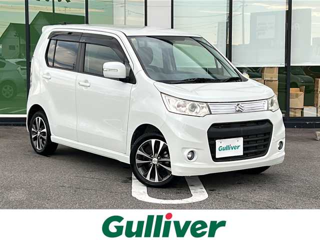 スズキ ワゴンＲ スティングレー T 岐阜県 2012(平24)年 2.8万km パールホワイト 登録時走行距離28093km/社外ナビ/フルセグテレビ/Blue tooth・CD・DVD・SDミュージックサーバー・AUX/ＬＥＤヘッドライト/オートライト/純正１５アルミホイール/シートヒーター前席/ベンチシート/純正フロアマット/プッシュスタート/スマートキー/スペアキー１本/ＭＴモード付ＡＴ/パドルシフト/ドアバイザー/禁煙車