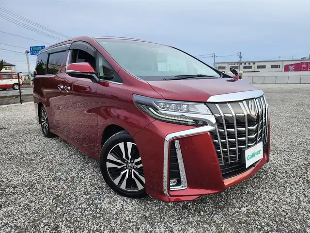 トヨタ アルファード S Cパッケージ 愛知県 2019(令1)年 4.4万km ダークレッドマイカメタリック ツインムーンルーフ/純正10型ナビ(Bluetooth/CD/DVD)/フルセグTV/パワースライドドア(両側)/パワーバックドア/バックカメラ/ビルトインETC2.0/ドライブレコーダー/レーダークルーズコントロール/インテリジェントクリアランスソナー/セーフティセンス/・プリクラッシュセーフティ/・ロードサインアシスト/・アダプティブハイビームシステム/・レーントレーシングアシスト/パーキングサポートブレーキ/純正OP三眼LEDヘッドランプ/デュアルオートエアコン/木目調/革巻きコンビステアリング/ステアリングヒーター/前席パワーシート/快適温熱シート/N席パワーオットマン/2列目エグゼクティブパワーシート/純正18インチアルミホイール/スマートキー(ウェルカムパワースライドドア機能)/スマートエントリー/プッシュスタートシステム/禁煙車