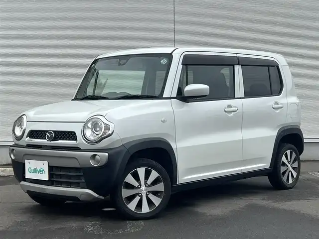 マツダ フレア クロスオーバー XG 秋田県 2017(平29)年 9.6万km ピュアホワイトP ４WD/純正ナビ/衝突軽減システム/フルセグ/バックカメラ/純正アルミ/スマートキー/前席シートヒーター/アイドリングストップ/ダウンヒルアシストコントロール/プッシュスタート/ETC/純正フロアマット/純正ドアバイザー/オートライト/オートエアコン/パワーステアリング/パワーウィンドウ/横滑り防止/盗難防止装置/電動格納ミラー/保証書/取扱説明書/記録簿
