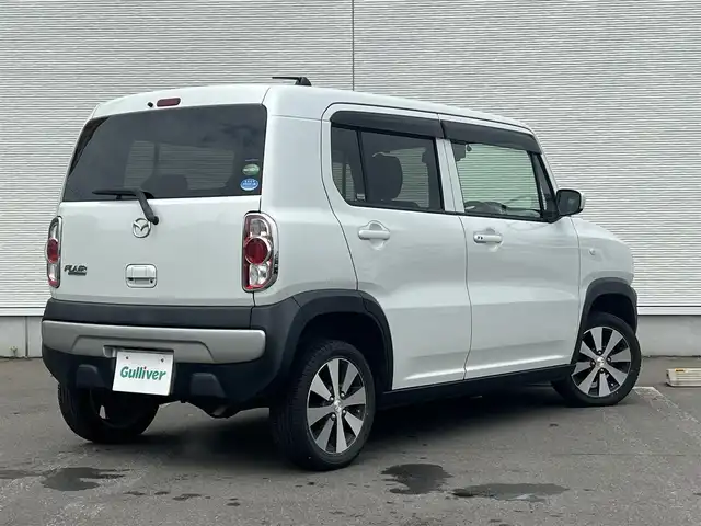 マツダ フレア クロスオーバー XG 秋田県 2017(平29)年 9.6万km ピュアホワイトP ４WD/純正ナビ/衝突軽減システム/フルセグ/バックカメラ/純正アルミ/スマートキー/前席シートヒーター/アイドリングストップ/ダウンヒルアシストコントロール/プッシュスタート/ETC/純正フロアマット/純正ドアバイザー/オートライト/オートエアコン/パワーステアリング/パワーウィンドウ/横滑り防止/盗難防止装置/電動格納ミラー/保証書/取扱説明書/記録簿