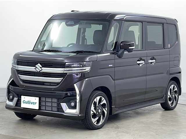 スズキ スペーシア カスタム HYBRID XS ターボ 道央・札幌 2024(令6)年 0.1万km未満 アーバンブラウンパールメタリック ・両側パワースライドドア/・デュアルセンサーブレーキサポート/・誤発進抑制機能/・後方誤発進抑制機能/・低速時ブレーキサポート/・パーキングセンサー/・車線逸脱警報機能/・車線逸脱抑制機能/・ふらつき警報機能/・発進お知らせ機能/・標識認識機能/・ヘッドアップディスプレイ/・アダプティブクルーズコントロール/・車線維持支援機能/・アイドリングストップ/・電動パーキングブレーキ/・前席シートヒーター/・ハーフレザーシート/・ステアリングヒーター/・革巻きステアリング/・パドルシフト/・ドアミラーヒーター/・ステアリングスイッチ/・プッシュスタート/・LEDヘッドライト/・ヘッドライトレベライザー/・オートライト/・オートマチックハイビーム/・スマートキー