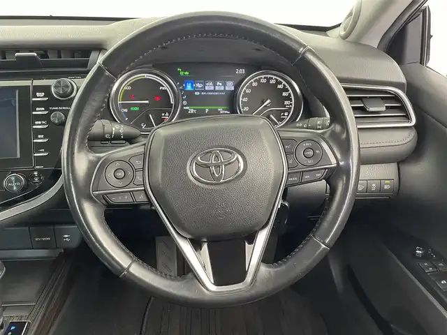 トヨタ カムリ G レザーパッケージ 大分県 2019(平31)年 5.1万km プラチナホワイトパールマイカ ワンオーナ/純正ナビ/（フルセグ/CD/DVD/Bluetooth）/モデリスタエアロ/トヨタセーフティーセンス/・プリクラッシュセーフティー/・レーンディパーチャアシスト/・オートハイビーム/・クリアランスソナー/・レーダークルーズコントロール/レザーシート/前席パワーシート/前席シートヒーター/ヘッドアップディスプレイ/バックカメラ/ステアリングスイッチ/オートブレーキホールド/電動パーキングブレーキ/オートリトラミラー/保証書・取扱説明書