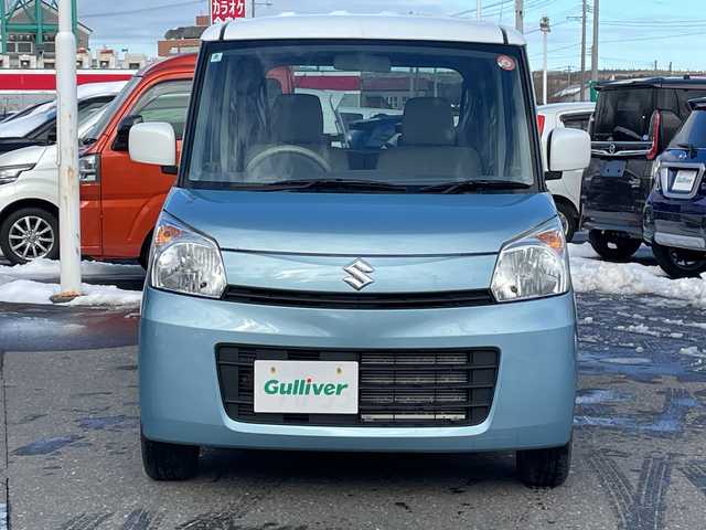 スズキ スペーシア X 青森県 2014(平26)年 11.7万km フィズブルーパールメタリック/ホワイト ４WD/社外ディスプレイオーディオ/ワンセグ/CD/DVD/D席シートヒーター/純正フロアマット/プッシュスタート/スマートキー/両側パワースライドドア