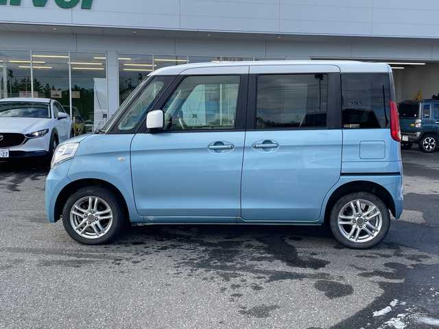 スズキ スペーシア X 青森県 2014(平26)年 11.7万km フィズブルーパールメタリック/ホワイト ４WD/社外ディスプレイオーディオ/ワンセグ/CD/DVD/D席シートヒーター/純正フロアマット/プッシュスタート/スマートキー/両側パワースライドドア