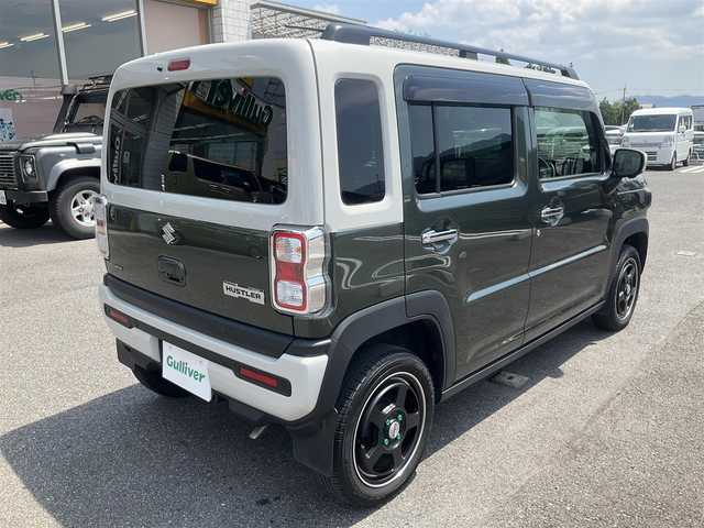 スズキ ハスラー Jスタイル Ⅱ 滋賀県 2023(令5)年 4.1万km クールカーキパールメタリック/ソフトベージュメタリック 車検8年6月まで/純正スマートフォン連携メモリーナビゲーション/・Bluetooth・フルセグTV /　Apple CarPlay対応/全方位カメラ/スズキセーフティーサポート/アダプティブクルーズコントロール（ACC）/パーキングコーナーセンサー/シートヒーター（D席/N席）/LEDヘッドライト/ETC/革巻きステアリング/革調社外シートカバー/社外15AW/保証書/取扱説明書