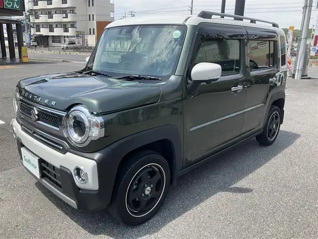 スズキ ハスラー Jスタイル Ⅱ 滋賀県 2023(令5)年 4.1万km クールカーキパールメタリック/ソフトベージュメタリック 車検8年6月まで/純正スマートフォン連携メモリーナビゲーション/・Bluetooth・フルセグTV /　Apple CarPlay対応/全方位カメラ/スズキセーフティーサポート/アダプティブクルーズコントロール（ACC）/パーキングコーナーセンサー/シートヒーター（D席/N席）/LEDヘッドライト/ETC/革巻きステアリング/革調社外シートカバー/社外15AW/保証書/取扱説明書