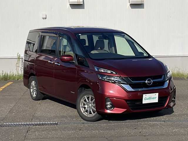 日産 セレナ X VセレクションⅡ 新潟県 2018(平30)年 9.2万km マルーンレッド 4WD/純正9インチSDナビ(MM518D-L)/CD/DVD/BD/BT/フルセグテレビ/バックカメラ/ETC/ドライブレコーダー/フリップダウンモニター/衝突被害軽減ブレーキ/レーンキープアシスト/クルーズコントロール/両側パワースライドドア/ステアリングスイッチ/スマートキー/プッシュスタート/LEDヘッドライト/オートライト/フォグランプ/社外15インチアルミホイール/15インチ夏タイヤ車載