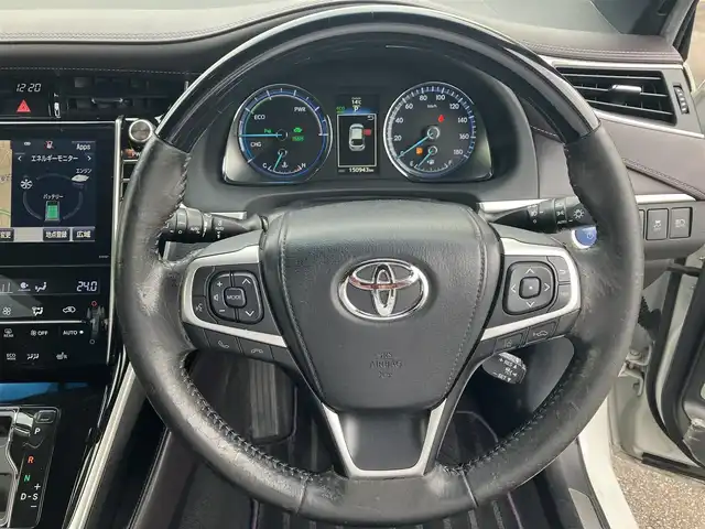 トヨタ ハリアー ハイブリッド プレミアム アドバンスド スタイルモーヴ 広島県 2015(平27)年 15.1万km ホワイトパールクリスタルシャイン ワンオーナー/メーカナビ・フルセグTV/ハーフレザーシート/パワーシート・シートヒーター/パノラミックビューモニター/プリクラッシュセーフティー/LEDオートライト/JBLサウンドシステム/パワーバックドア/クルーズコントロール/スマートキー