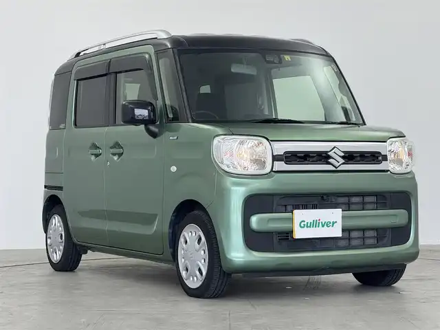 スズキ スペーシア HYBRID X 愛知県 2018(平30)年 1.7万km 緑 純正ナビ/全方位カメラ/シートヒーター/両側パワースライドドア/ヘッドアップディスプレイ/DVD再生可能/USB端子入力/純正フロアマット/レーンアシスト/オートライト/ドアバイザー