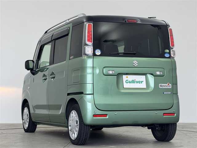 スズキ スペーシア HYBRID X 愛知県 2018(平30)年 1.7万km 緑 純正ナビ/全方位カメラ/シートヒーター/両側パワースライドドア/ヘッドアップディスプレイ/DVD再生可能/USB端子入力/純正フロアマット/レーンアシスト/オートライト/ドアバイザー