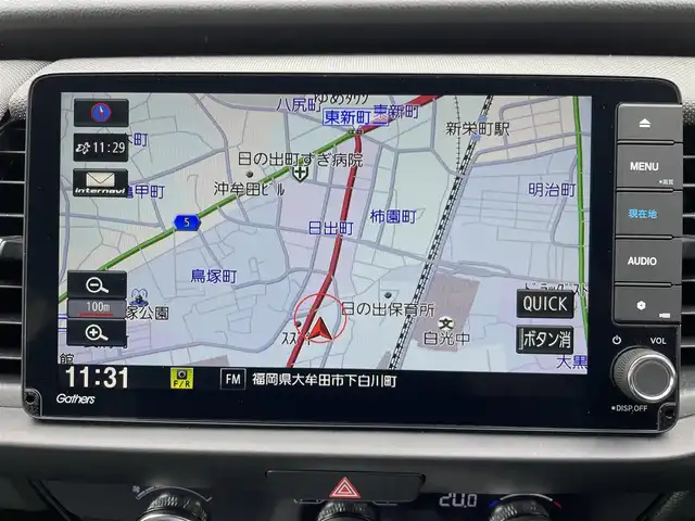 ホンダ フィット e:HEVクロスター 福岡県 2021(令3)年 1.2万km サーフブルー レーンキープアシスト/横滑り防止装置/エアバッグ(W＋サイド)/カーテンエアバッグ/ABS/パーキングアシスト/前後コーナーセンサー/バックカメラ/Gathersナビ(BT/CD/iPod/AUX/AMFM/フルセグ)/クルーズコントロール(追従あり)/オートライト/純正アルミホイール/純正フロアマット/スマートキー/ワンオーナー