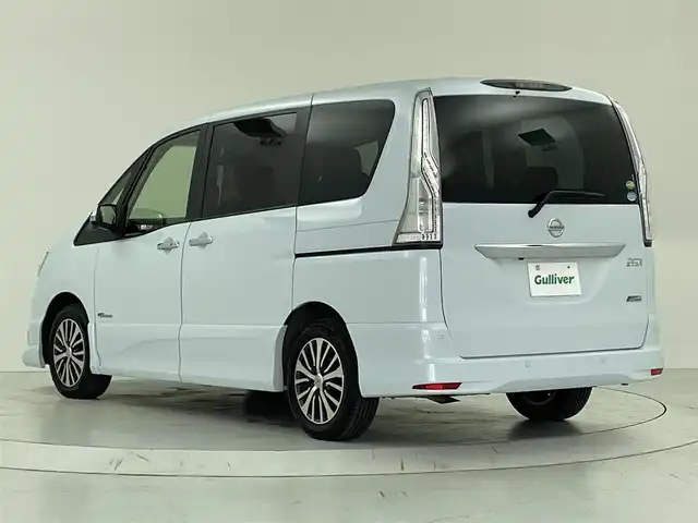 日産 セレナ HWS S HV Vエアロ+Sefty 大阪府 2015(平27)年 3.9万km ブルームーンホワイトP セーフティシステム/　・踏み間違い衝突防止アシスト/　・アラウンドビューモニター/　・セーフティパックA/純正メモリーナビ/地デジTV/【DVD/CD再生機能　Bluetooth接続】/LEDヘッドライト/オートライト/両側PSD/電格ミラー/スマートキー/フロアマット/プッシュスタート