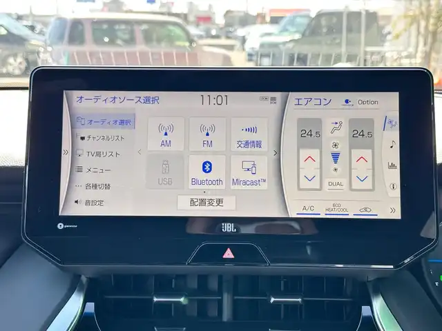 トヨタ ハリアー ハイブリッド Z 宮城県 2021(令3)年 5.5万km ホワイトパールクリスタルシャイン モデリスタエアロ（F/S/R）/セーフティセンス/・プリクラッシュセーフティ/・レーントレーシングアシスト/・レーダークルーズコントロール/・アダプティブハイビームシステム/・ロードサインアシスト/ブラインドスポットモニター/パーキングサポートブレーキ（前後方静止物/後方接近車両）/デジタルインナーミラー/カラーヘッドアップディスプレイ/TコネクトSDナビゲーションシステム/・12.3インチディスプレイ/・SDナビ/・Bluetooth/・AppleCarPlay/AndroidAuto/・フルセグTV/パノラミックビューモニター/ビルトインETC2.0/ハンズフリーパワーバックドア/ハーフレザーシート/パワーシート/革巻きステアリング/ステアリングスイッチ/電動パーキングブレーキ/ブレーキホールド/LEDヘッドランプ/フォグランプ/オートライト/スマートキー＆プッシュスタート/スペアキー/電動格納ミラー/純正19インチAW/純正フロアマット/W/サイド/カーテンエアバッグ