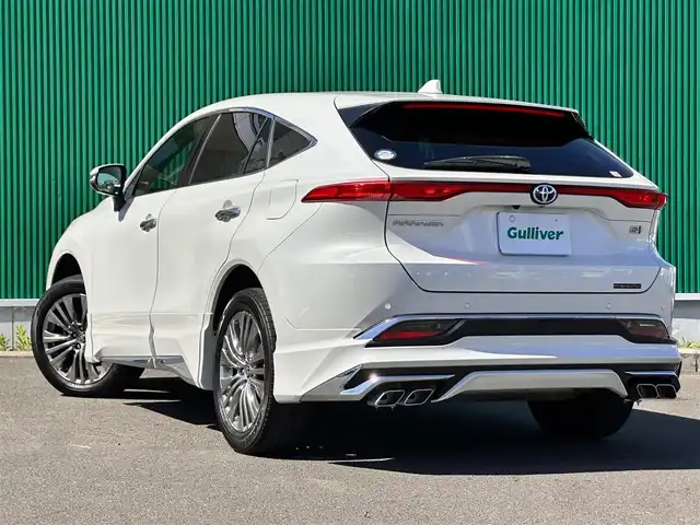 トヨタ ハリアー ハイブリッド Z 宮城県 2021(令3)年 5.5万km ホワイトパールクリスタルシャイン モデリスタエアロ（F/S/R）/セーフティセンス/・プリクラッシュセーフティ/・レーントレーシングアシスト/・レーダークルーズコントロール/・アダプティブハイビームシステム/・ロードサインアシスト/ブラインドスポットモニター/パーキングサポートブレーキ（前後方静止物/後方接近車両）/デジタルインナーミラー/カラーヘッドアップディスプレイ/TコネクトSDナビゲーションシステム/・12.3インチディスプレイ/・SDナビ/・Bluetooth/・AppleCarPlay/AndroidAuto/・フルセグTV/パノラミックビューモニター/ビルトインETC2.0/ハンズフリーパワーバックドア/ハーフレザーシート/パワーシート/革巻きステアリング/ステアリングスイッチ/電動パーキングブレーキ/ブレーキホールド/LEDヘッドランプ/フォグランプ/オートライト/スマートキー＆プッシュスタート/スペアキー/電動格納ミラー/純正19インチAW/純正フロアマット/W/サイド/カーテンエアバッグ