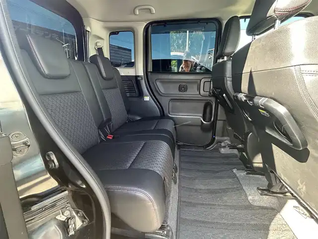 スズキ スペーシア カスタム HYBRID XS ターボ 大阪府 2018(平30)年 5.1万km ブルーイッシュブラックパール3 純正8インチナビ/　（フルセグTV/CD/DVD/Bluetooth/AUX）/社外10.1インチ後席モニター/　（アルパイン製）/全方位モニター/両側パワースライドドア/ハーフレザーシート/　（シートヒーター有）/ドライブレコーダー/クルーズコントロール/純正15インチアルミホイール/ビルトインETC/純正フロアマット