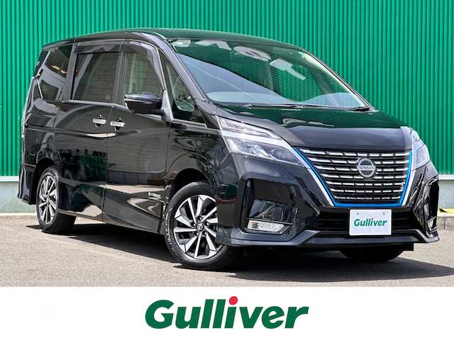 日産 セレナ e－パワー ハイウェイスター V 宮城県 2021(令3)年 1.4万km ダイヤモンドブラック セーフティパックA/・SRSエアバッグ（サイド/カーテン）/・インテリジェントアラウンドビューモニター/・インテリジェントルームミラー/・ふらつき警報/・ヒーター付ドアミラー/16インチアルミホイール/オートデュアルエアコン＋リヤヒーターダクト  /＝＝＝/プロパイロット/インテリジェントエマージェンシーブレーキ/踏み間違い衝突防止アシスト/車線逸脱防止支援システム/後側方衝突防止支援システム/標識検知機能/前方衝突予測警報/車線逸脱警報/後側方車両検知警報/後退時車両検知警報/コーナーセンサー/純正10インチナビ/・CD/DVD/・Blu-ray/・Bluetooth/・フルセグTV/ビルトインETC/ドライブレコーダー/両側パワースライドドア/革巻きステアリング/ステアリングスイッチ/LEDヘッドライト/LEDフォグランプ/オートライト/電子パーキング/オートホールド/純正フロアマット/純正ドアバイザー/W/サイド/カーテンエアバッグ