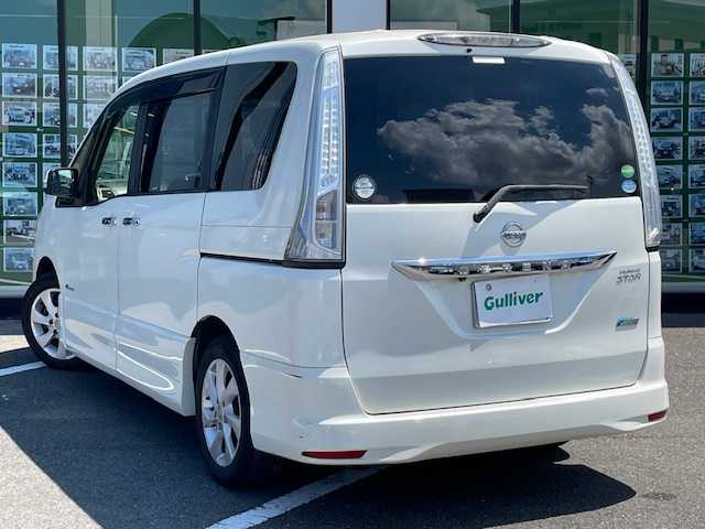日産 セレナ ハイウェイスター Sハイブリッド 長崎県 2012(平24)年 13.5万km ブリリアントホワイトパール ワンオーナー/純正メモリーナビ/CD/DVD/BT/フルセグTV/バックカメラ/両側パワースライドドア/フリップダウンモニター/クルーズコントロール/キセノンオートライト/ETC