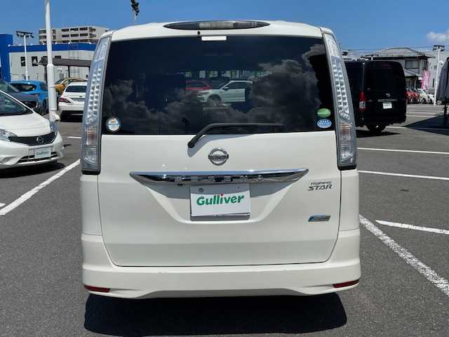 日産 セレナ ハイウェイスター Sハイブリッド 長崎県 2012(平24)年 13.5万km ブリリアントホワイトパール ワンオーナー/純正メモリーナビ/CD/DVD/BT/フルセグTV/バックカメラ/両側パワースライドドア/フリップダウンモニター/クルーズコントロール/キセノンオートライト/ETC