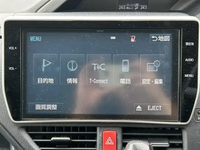 トヨタ ヴォクシー ZS 煌Ⅱ 奈良県 2016(平28)年 12.2万km ブラッキッシュアゲハガラスフレーク ワンオーナー/純正ナビ（NSZN-266T）/純正フリップダウン/純正16インチナビ/バックカメラ/フルセグTV/ブルートゥース/サンシェード/両側パワースライドドア/衝突軽減ブレーキ/スタットレス付き/電格ミラー/オートライト/フォグライト/保証書/取扱説明書