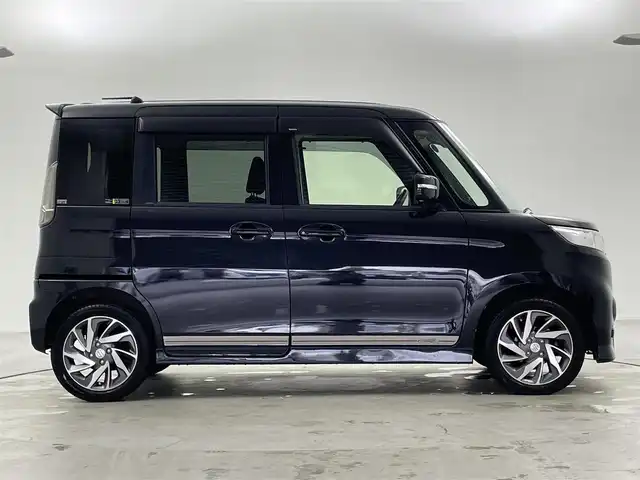 スズキ スペーシア カスタム Z 富山県 2017(平29)年 4.3万km ブルーイッシュブラックパール3 スマートキー/4WD/社外メモリナビ/(CD/DVD/BT/フルセグTV)/バックカメラ/衝突軽減ブレーキ/車線逸脱防止機能/シートヒーター/オートライト/片側パワースライドドア/LEDヘッドライト/スペアキー×1/取説＆保証書