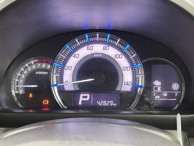 スズキ スペーシア カスタム Z 富山県 2017(平29)年 4.3万km ブルーイッシュブラックパール3 スマートキー/4WD/社外メモリナビ/(CD/DVD/BT/フルセグTV)/バックカメラ/衝突軽減ブレーキ/車線逸脱防止機能/シートヒーター/オートライト/片側パワースライドドア/LEDヘッドライト/スペアキー×1/取説＆保証書