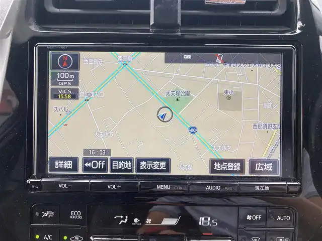 トヨタ プリウス A プレミアム　ツーリングセレ 栃木県 2018(平30)年 5.1万km スティールブロンドM トヨタセーフティセンス/純正9インチナビ/フルセグTV/DVD/Bluetooth/MSV/USB/HDMI/バックカメラ/ビルトインETC2.0/前後ドライブレコーダー/黒革シート/パワーシート/シートヒーター/パーキングアシスト/ヘッドアップディスプレイ/ブラインドスポットモニター/クリアランスソナー/レーダークルーズコントロール/LEDヘッドライト/フォグランプ/ドライブサポートイルミネーション/スマートキー×2
