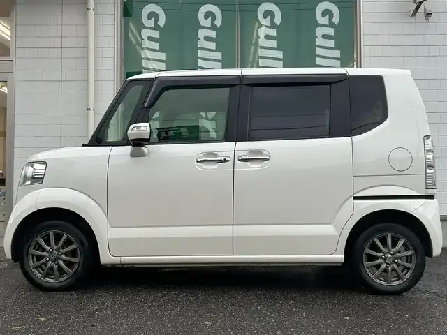 ホンダ Ｎ ＢＯＸ G Lパッケージ 新潟県 2015(平27)年 11.8万km プレミアムホワイトパールⅡ ワンオーナー/ワンセグテレビ/バックカメラ/ドアバイザー/片側パワースライドドア/ETC/ウィンカーミラー/シートヒーター/メモリナビ/電動格納ミラー