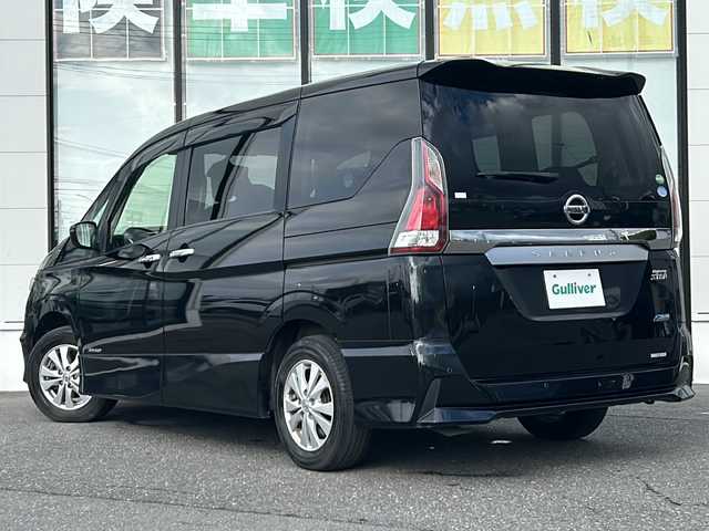 日産 セレナ ハイウェイスター Vセレクション 山形県 2018(平30)年 12.1万km ダイヤモンドブラック ワンオーナー/４WD/エマージェンシーブレーキ/プロパイロット/純正SDナビ/（CD/DVD/SD/Bluetooth/iPod/フルセグ/AM/FM)/テレビキャンセラー/ETC/フリップダウンモニター/両側パワースライドドア/インテリジェントパーキングアシスト/前後コーナーセンサー/アイドリングストップ/スマートキー×２/純正フロアマット/純正アルミホイール/オートLEDライト/フォグランプ/社外冬タイヤ積込み/取扱説明書/記録簿
